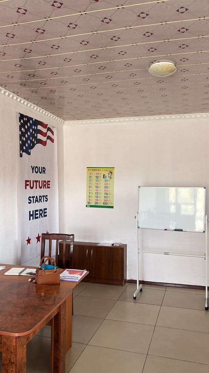 The teaching wall: a whiteboard, a numbers poster, and a banner reading Your future starts here